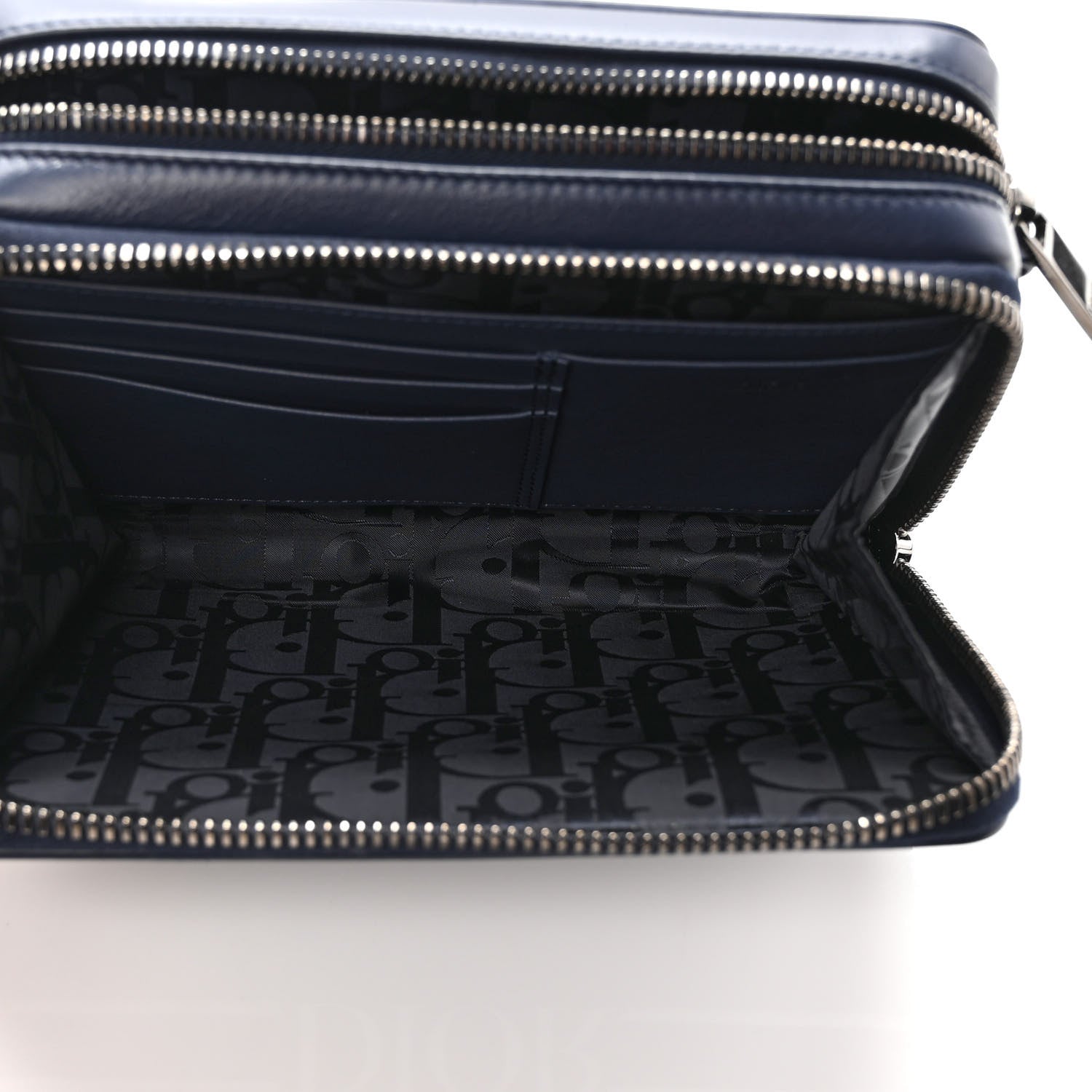Christian Dior x Descente Double Zip Crossbody Navy Blue 4 of 7