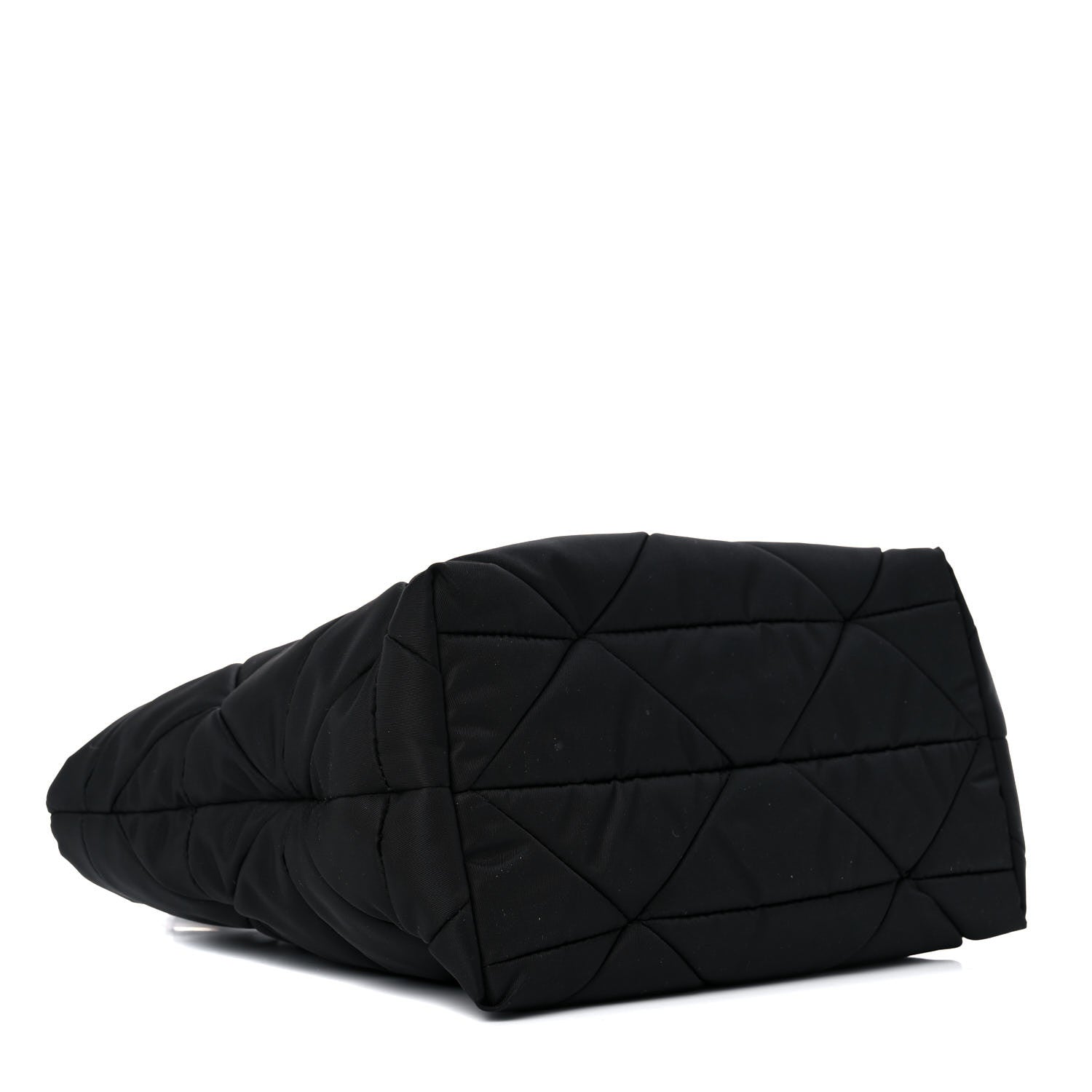 Prada Re-Nylon Nappa Triangle Quilted Padded Double Handled Zip Pocket Tote Black 4 of 10