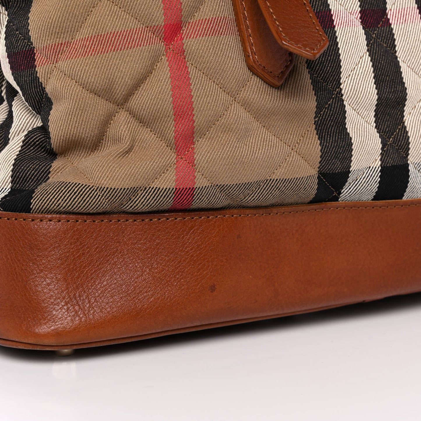 Canvas Quilted Nova Check Tote Brown