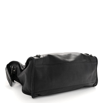 Balenciaga Calfskin Lizard Embossed Classic Hardware City Black 4 of 9