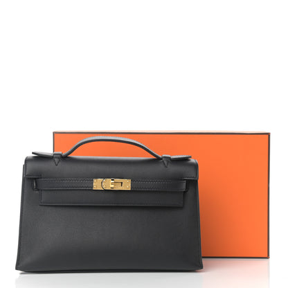 Hermes Swift Kelly Pochette Clutch Black 10 of 10