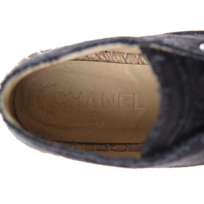 Chanel Canvas Lace Up Espadrilles 39 Black 7 of 13