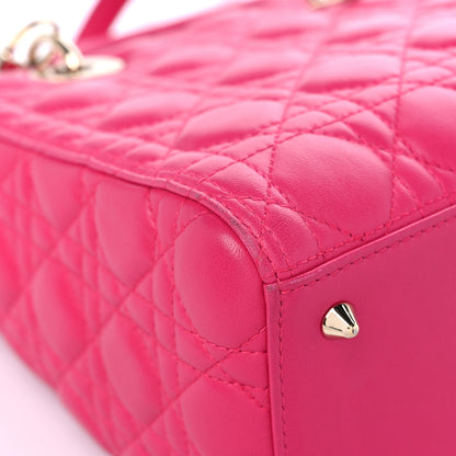 Christian Dior Lambskin Cannage Medium Lady Dior Fuchsia 8 of 14