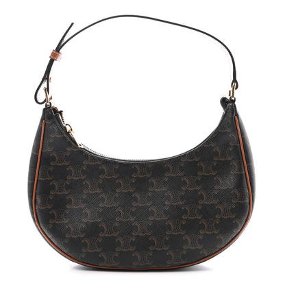 Celine Triomphe Canvas Calfskin Ava Shoulder Bag Tan 1 of 11