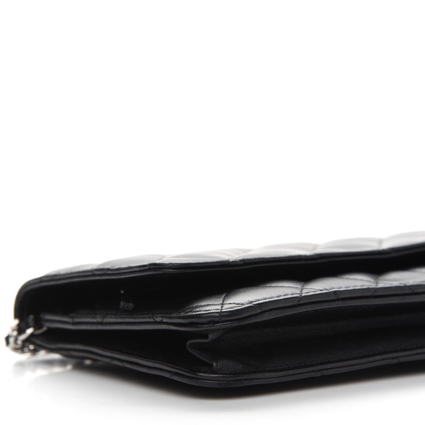 Lambskin Quilted Wallet On Chain WOC Black