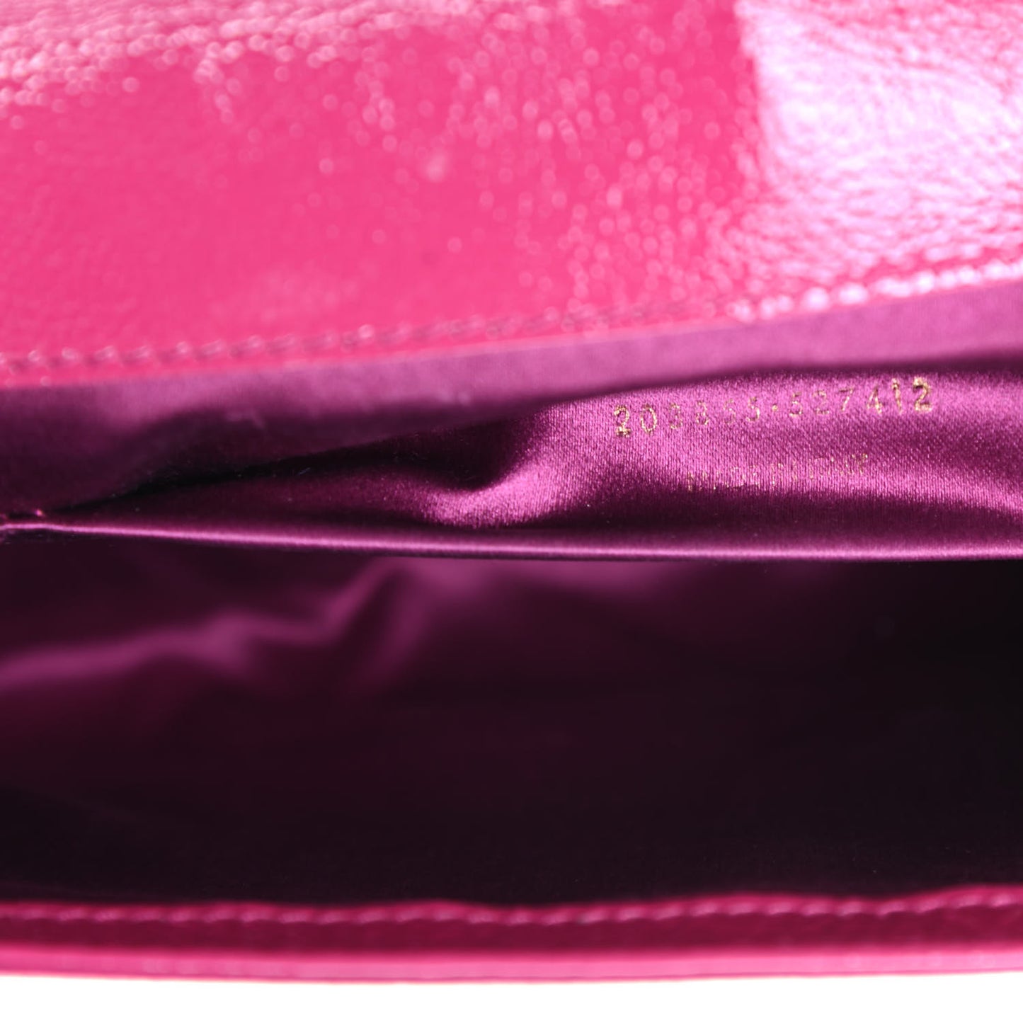 Textured Patent Monogram Large Belle De Jour Clutch Fuchsia