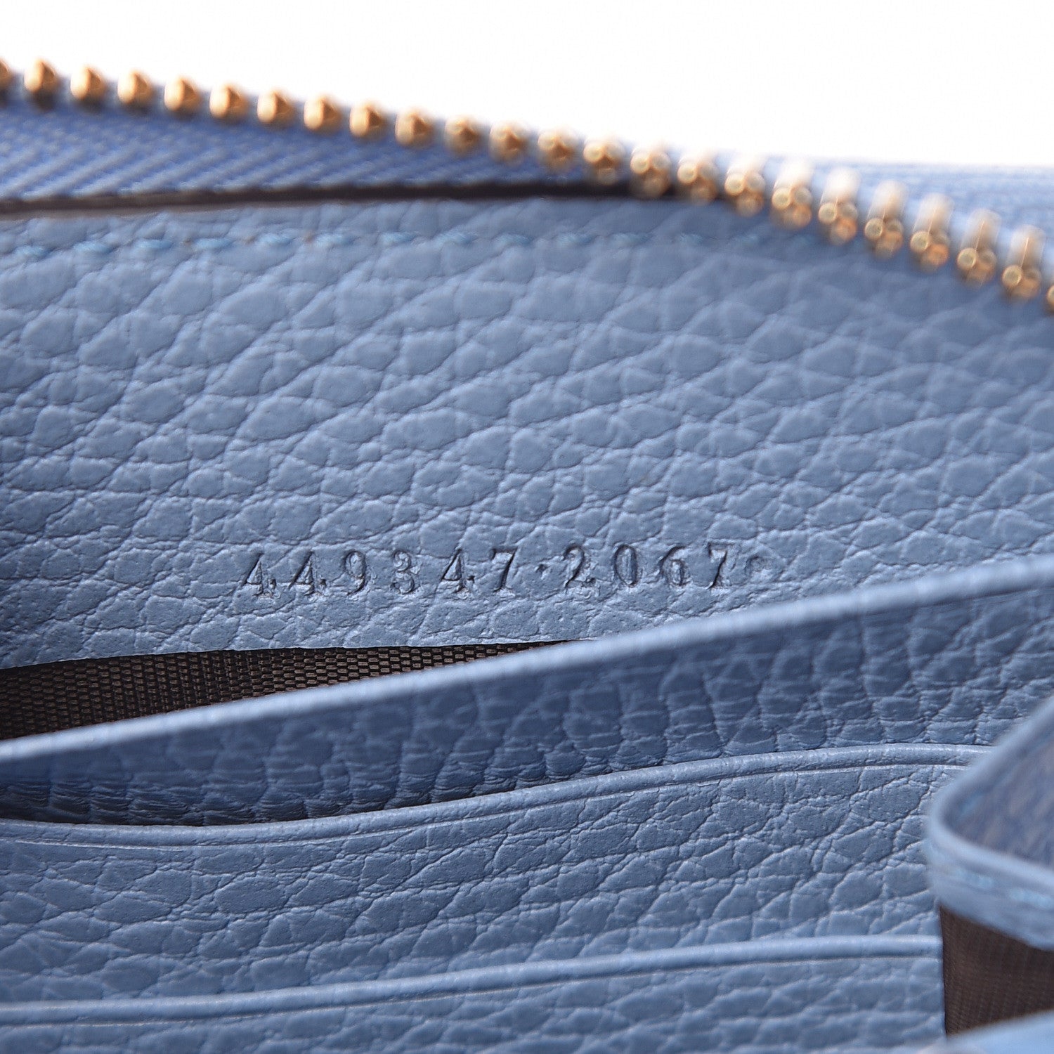 Gucci Dollar Calfskin GG Zip Around Wallet Mineral Blue 6 of 9