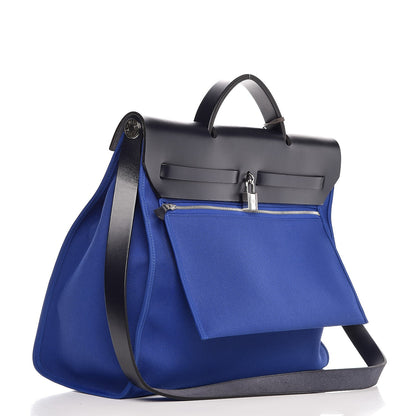 Hermes Toile Vache Hunter Herbag Zip 39 MM Bleu Electrique Bleu Indigo 3 of 7