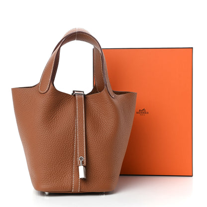 Hermes Taurillon Clemence Picotin Lock 18 PM Gold 10 of 10