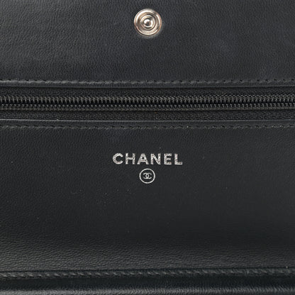 Chanel Lambskin Quilted Boy Wallet On Chain WOC Black 5 of 11