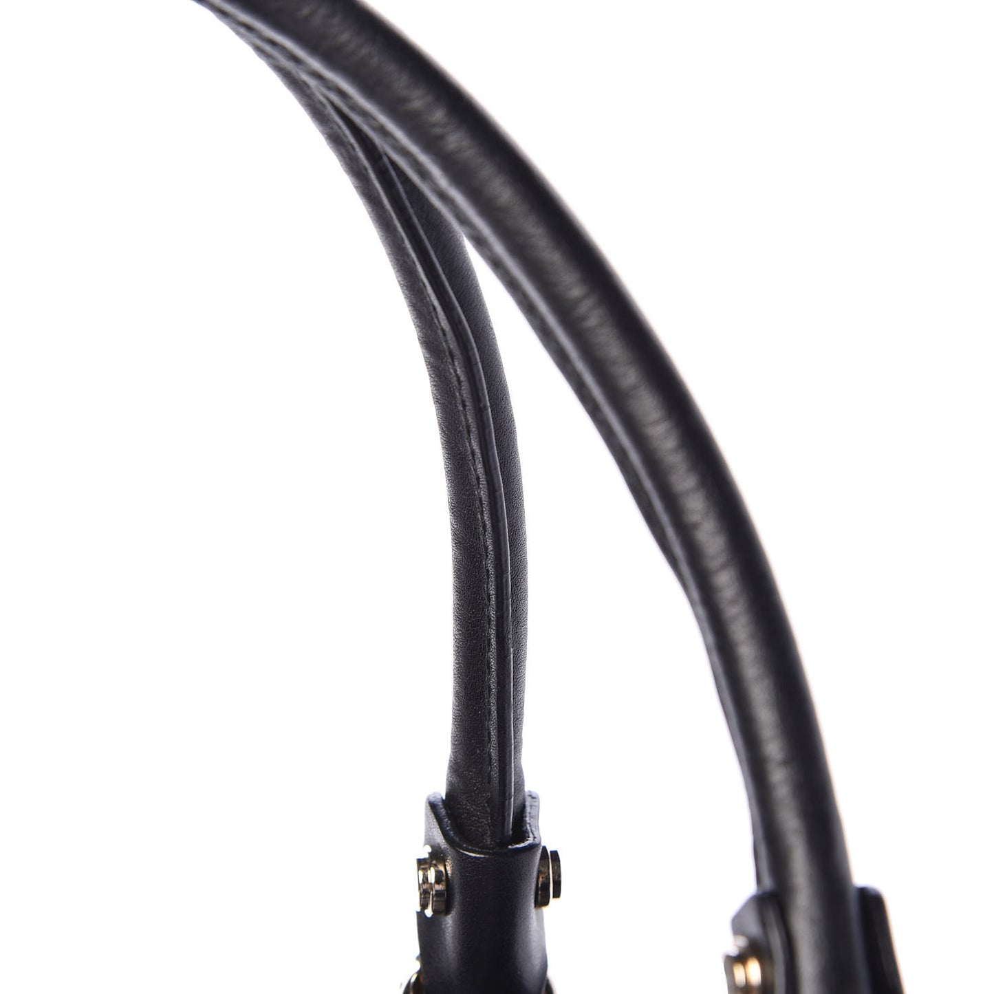 Calfskin Large D Gold Ring Shoulder Bag Black
