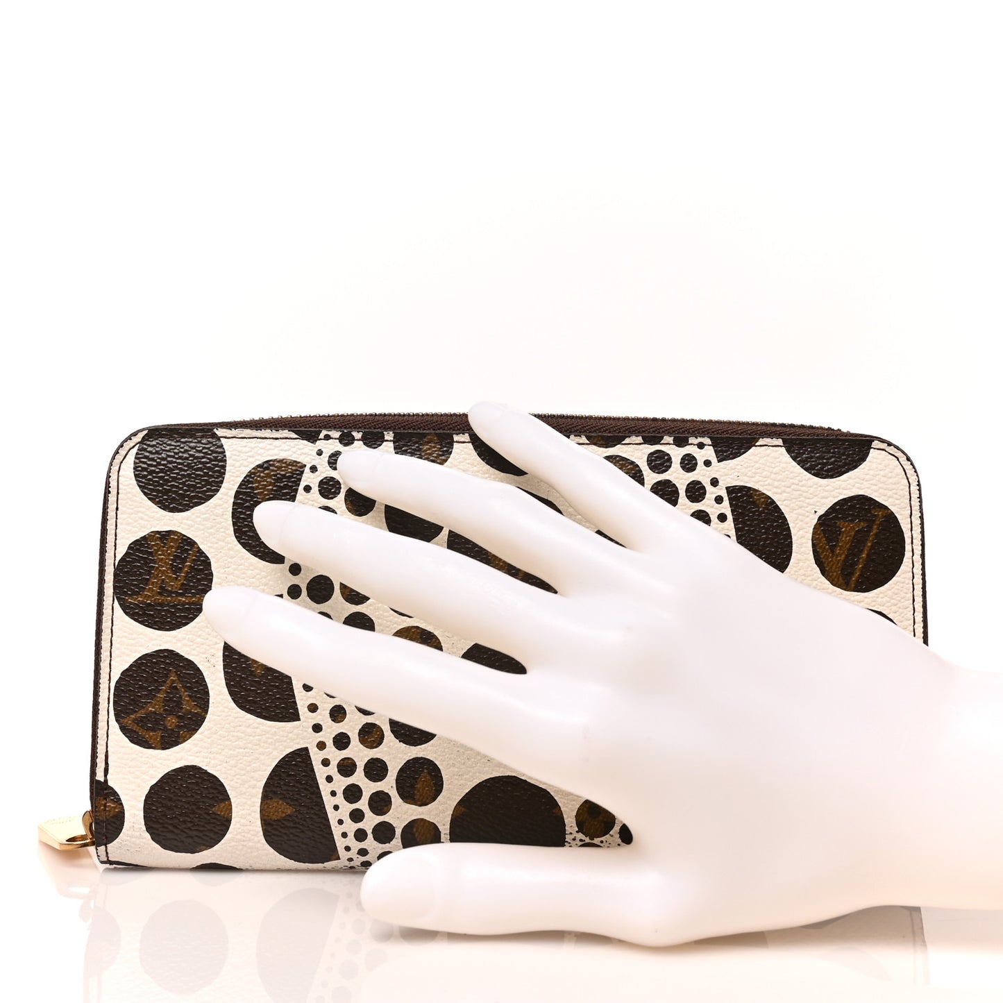 Monogram Kusama Pumpkin Dots Zippy Wallet White