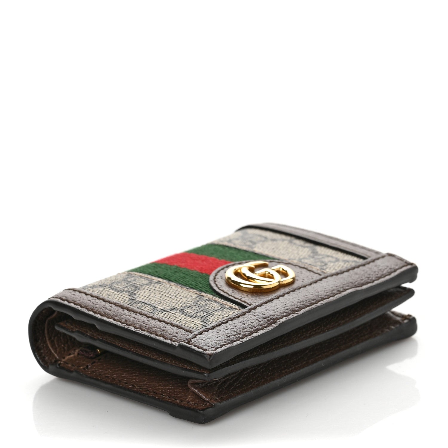 Gucci GG Supreme Monogram Web Ophidia Card Case Beige New Acero 4 of 6