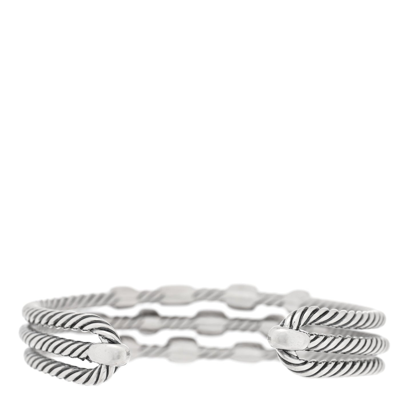 Sterling Silver Diamond Three Row Confetti Cuff Bracelet