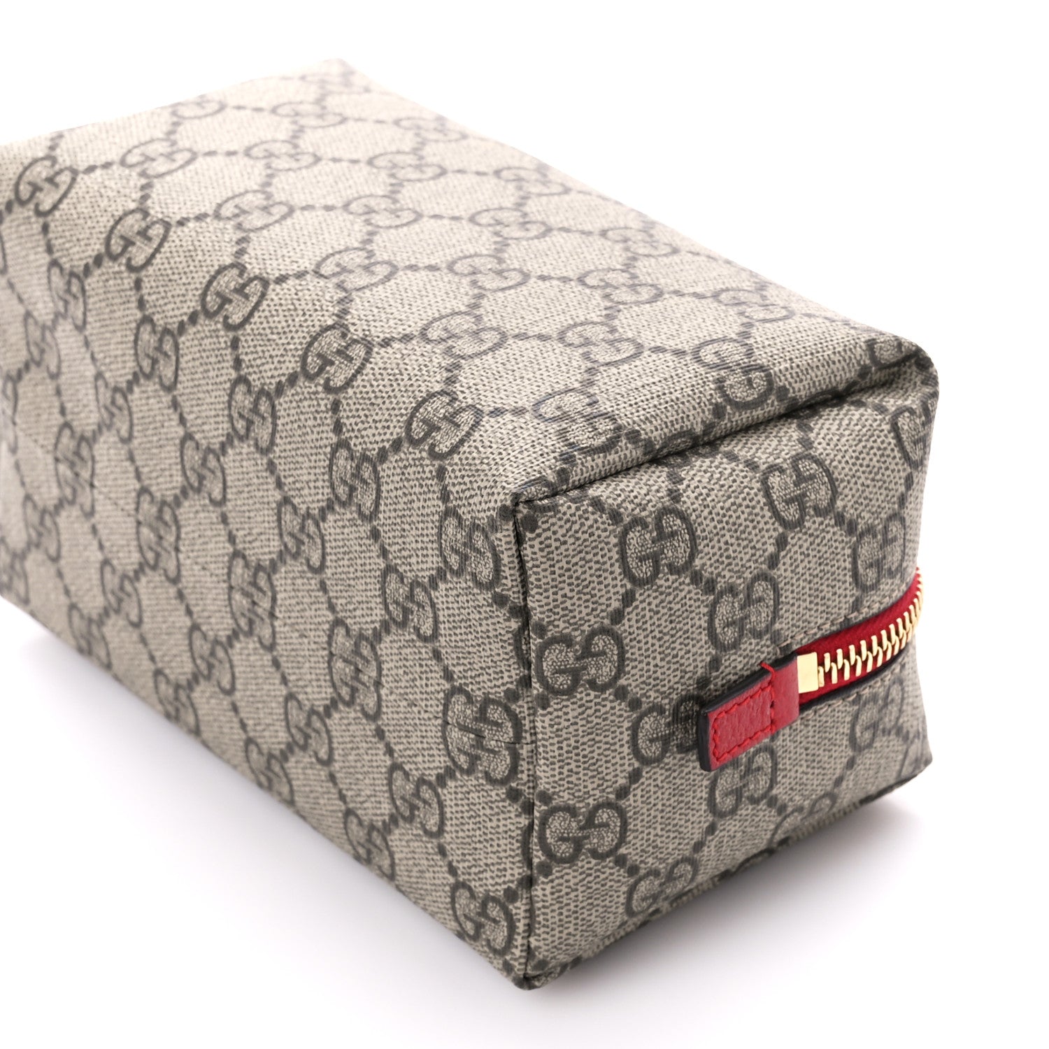 Gucci Soft GG Supreme Monogram Calfskin Medium Ophidia Cosmetic Case Beige Ebony Hibiscus Red 10 of 11