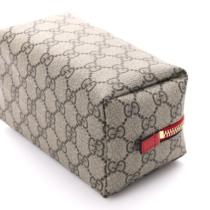 Gucci Soft GG Supreme Monogram Calfskin Medium Ophidia Cosmetic Case Beige Ebony Hibiscus Red 10 of 11