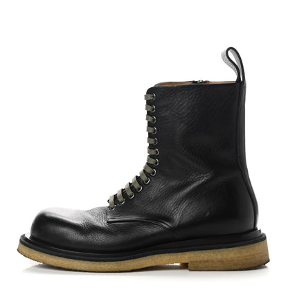 Bottega Veneta Calfskin Lace Up Boots 43 Black 1 of 7