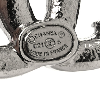 Chanel Crystal CC Starfall Earrings Silver 4 of 4