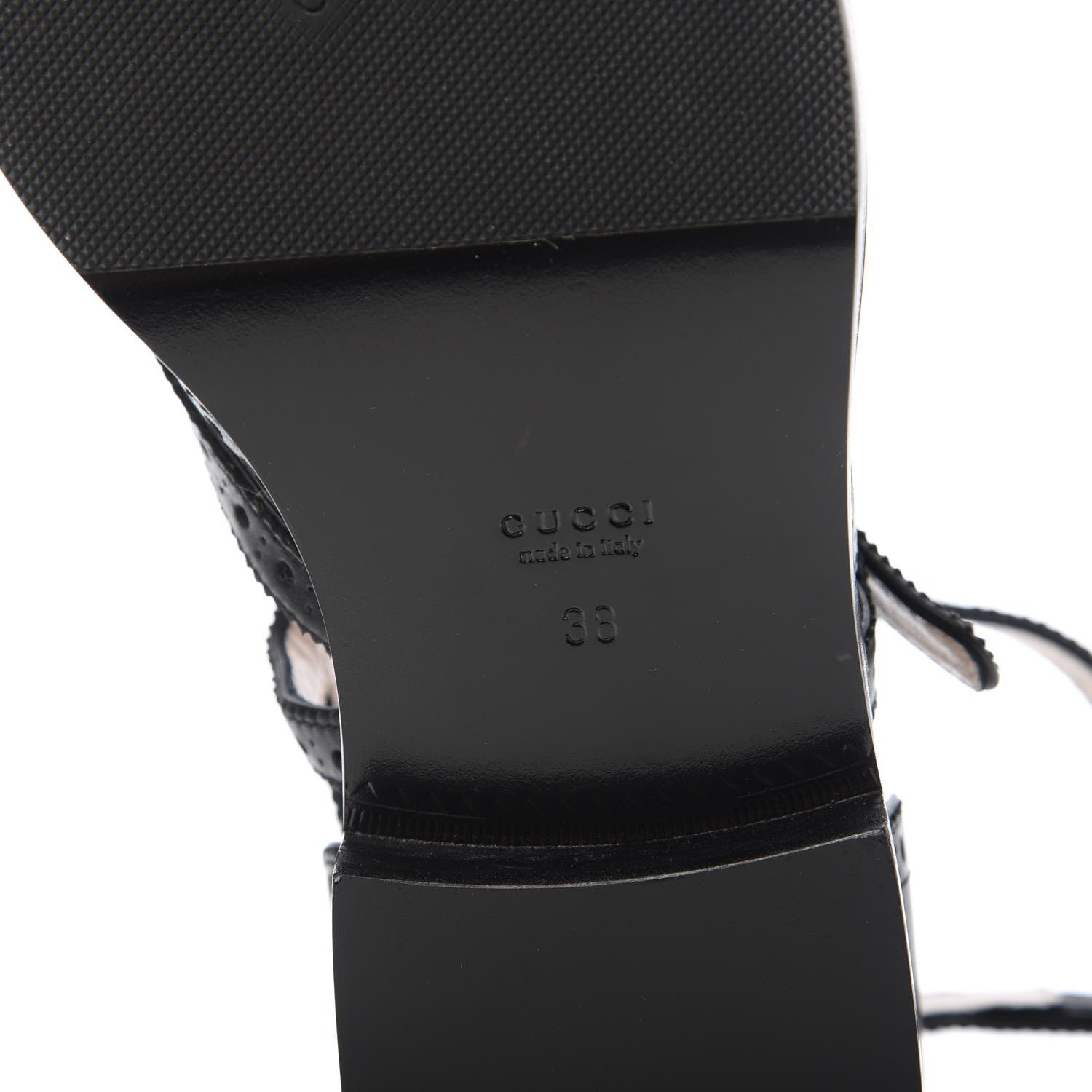 Gucci Calfskin Bee Embroidered Womens Queercore Brogue Wingtip Monk Strap Loafers 38 Black 7 of 9