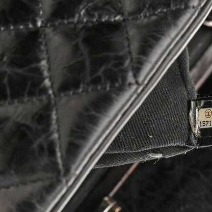 Chanel Glazed Calfskin Quilted Large Just Mademoiselle Bowling Bag Black 7 of 11