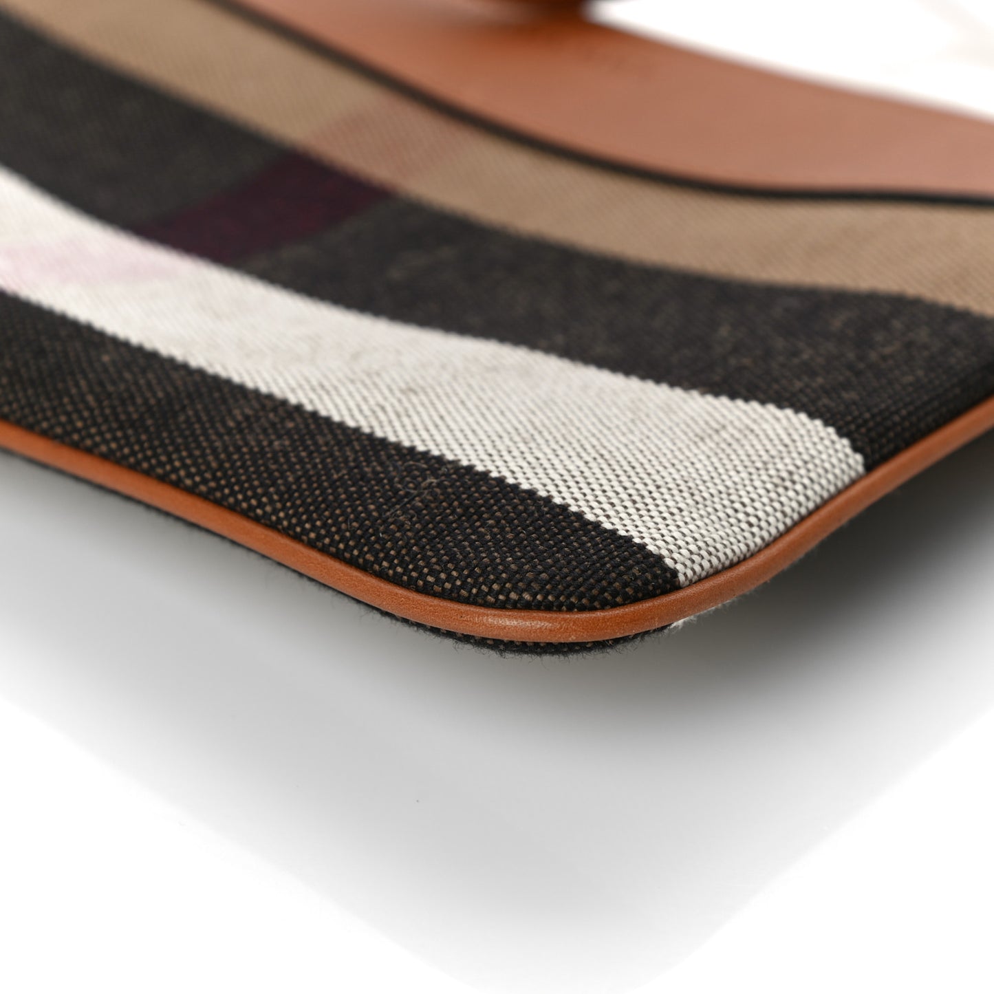 Mega Check Peyton Crossbody Clutch Bag Saddle Brown