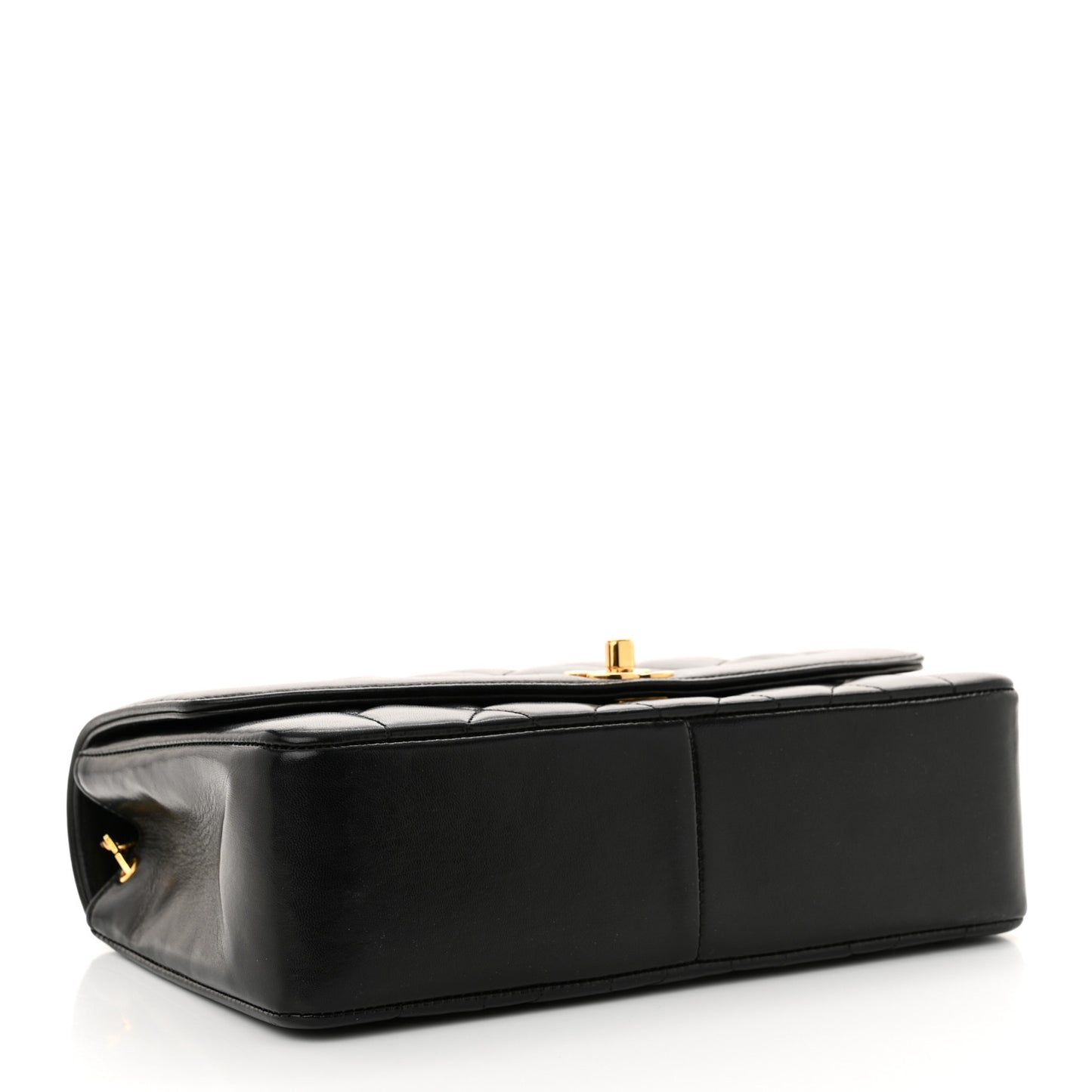 Lambskin Quilted Medium Single Flap Black