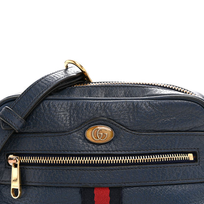 Gucci Textured Calfskin Web Mini Ophidia Shoulder Bag Blue Agata 8 of 12