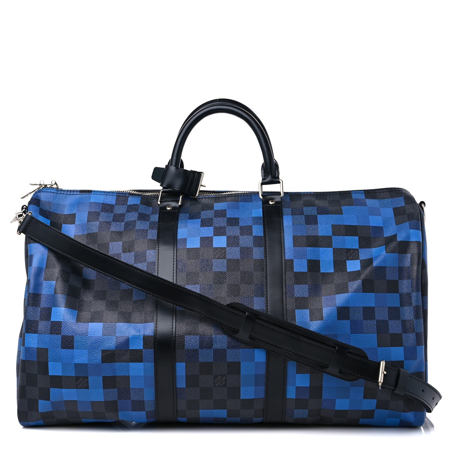 Damier Graphite Pixel Keepall Bandouliere 50 Blue