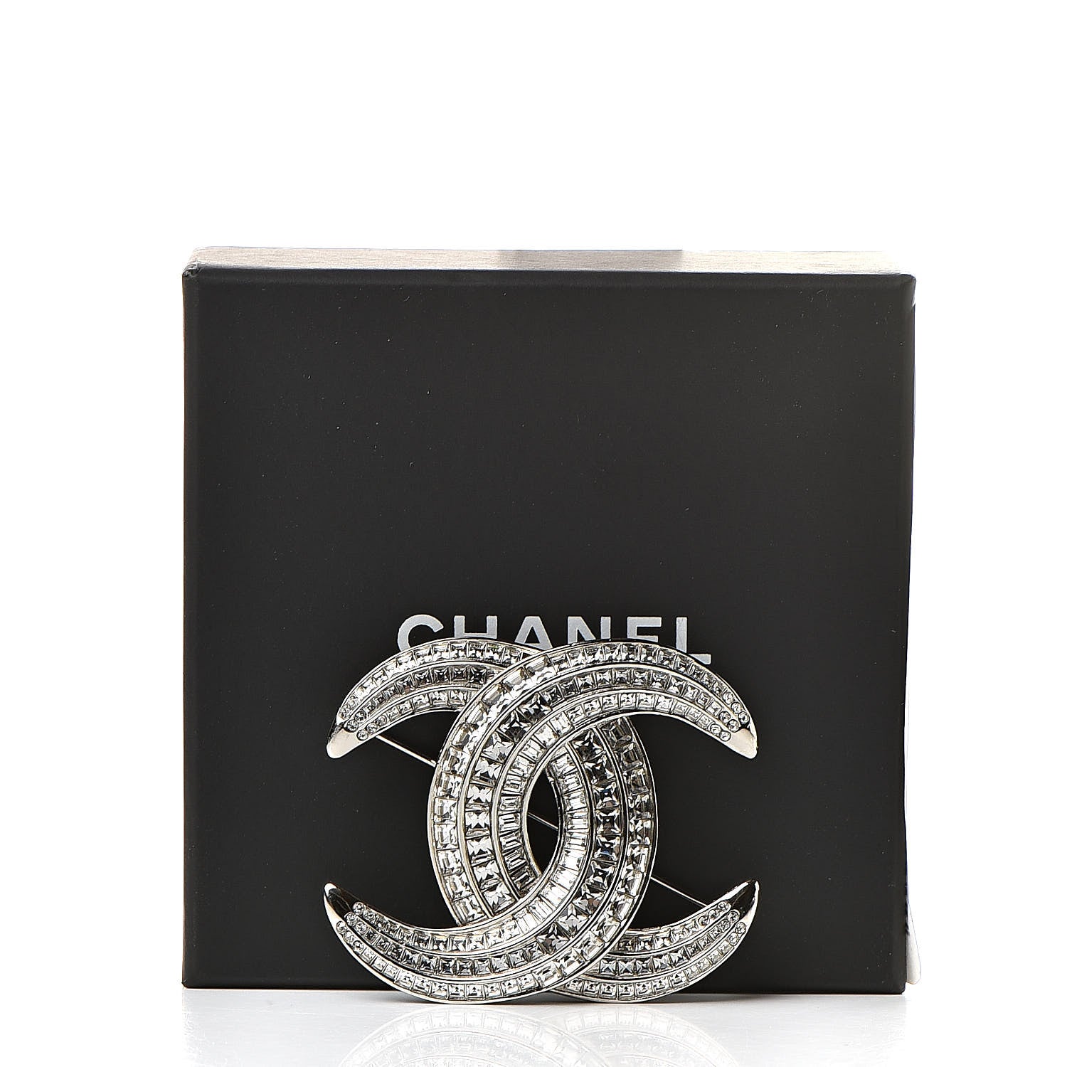 Chanel Crystal CC Brooch Silver 6 of 6