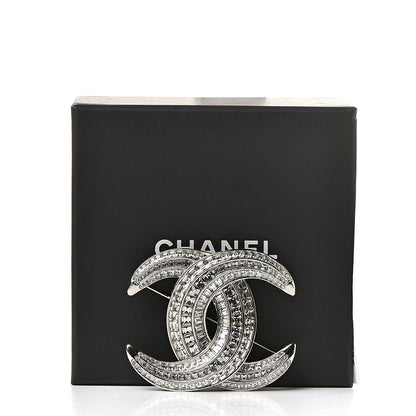 Chanel Crystal CC Brooch Silver 6 of 6