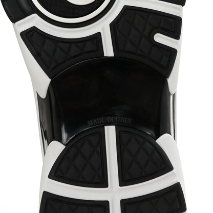 Chanel Mesh Suede Calfskin Grained Calfskin Womens CC Sneakers 38.5 White Black 7 of 10