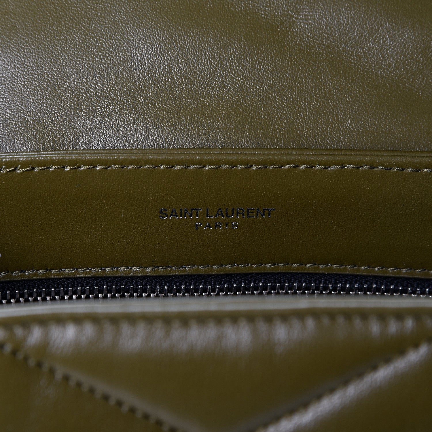 Saint Laurent Calfskin Y Quilted Monogram Toy Loulou Crossbody Bag Military Olive 5 of 9
