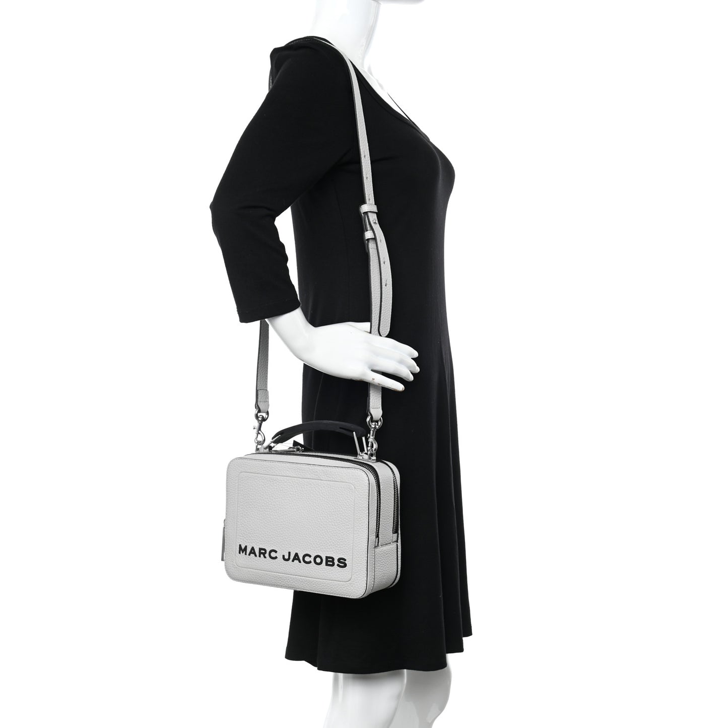 Calfskin The Box 23 Crossbody Grey