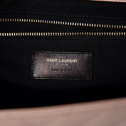 Saint Laurent Grain De Poudre Matelasse Chevron Large Monogram Satchel Nude Powder 6 of 9