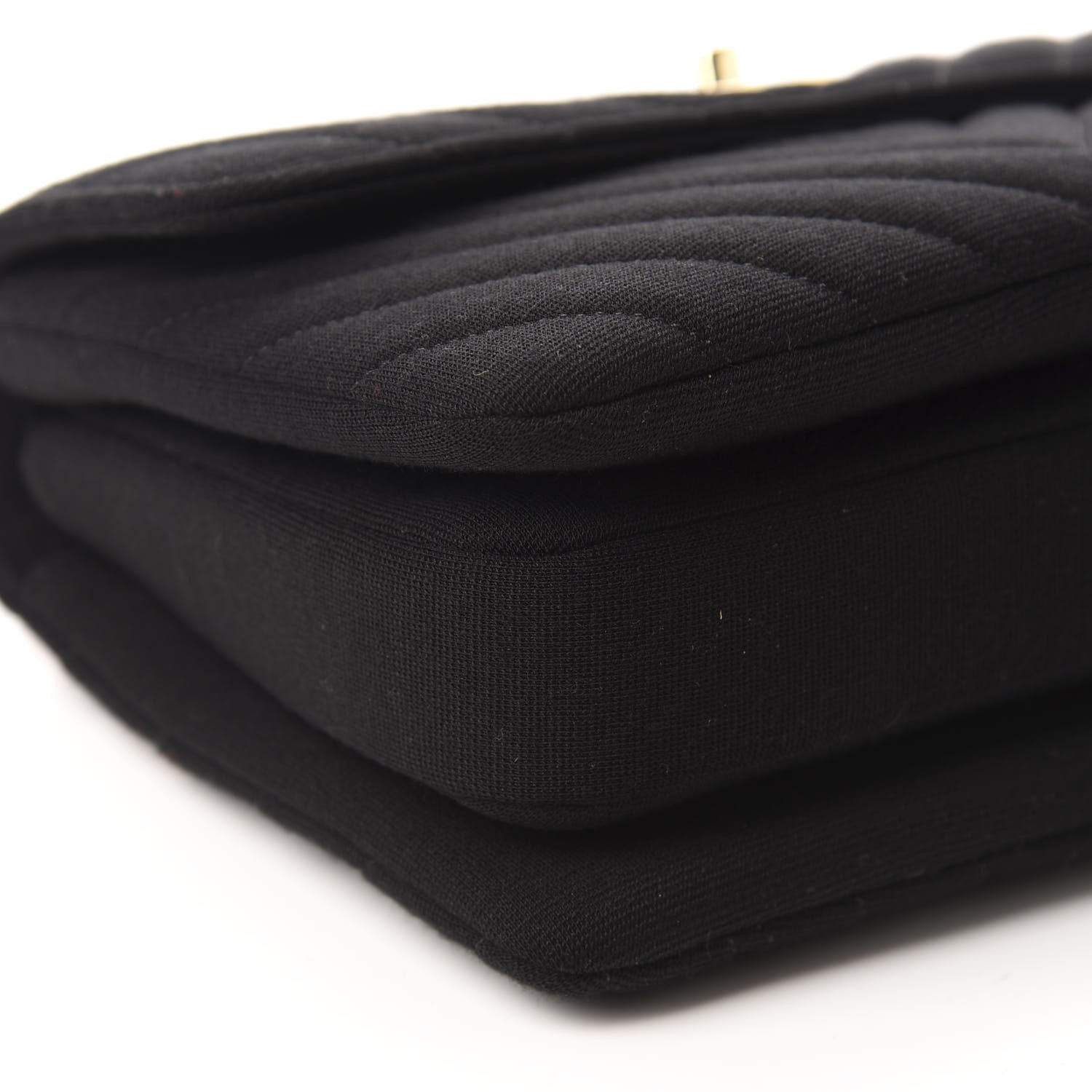 Chanel Jersey Chevron Quilted Small Trendy CC Dual Handle Flap Bag Black 6 of 11