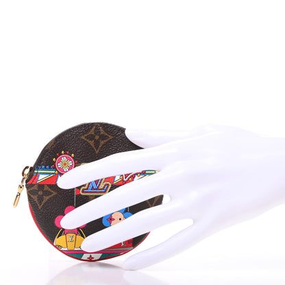 Louis Vuitton Monogram 2020 Christmas Animation Bumper Cars Round Coin Purse Coquelicot 2 of 6