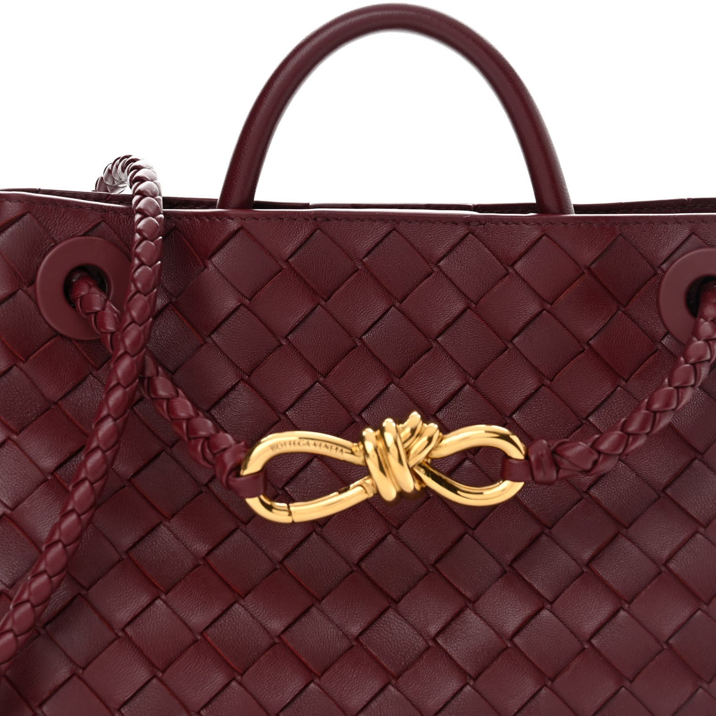 Nappa Intrecciato Small Andiamo Shoulder Bag Barolo