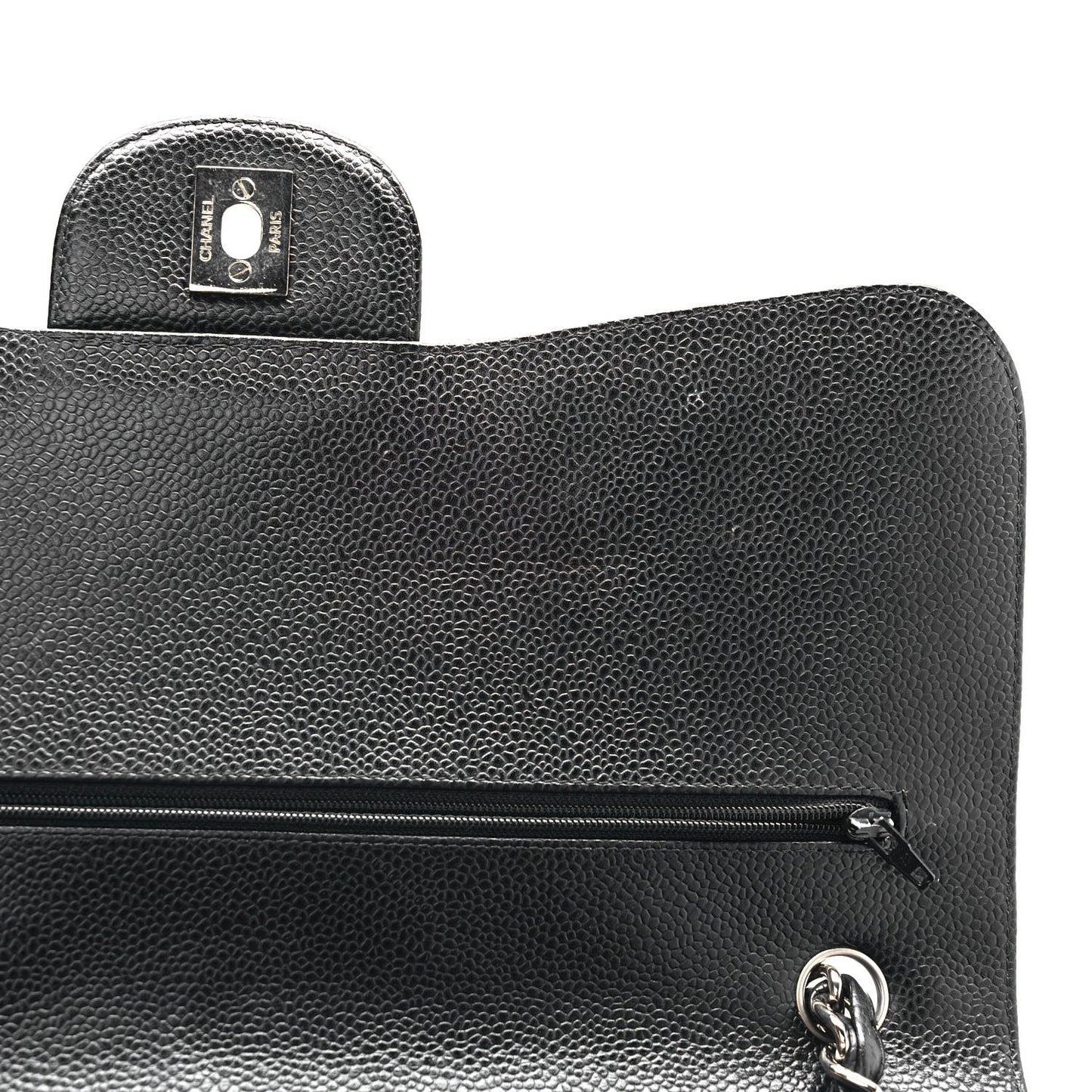 Caviar Quilted Jumbo Double Flap Black