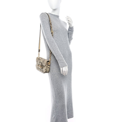 Gucci Snakeskin Web Mini Horsebit 1955 Shoulder Bag New Rock 2 of 9
