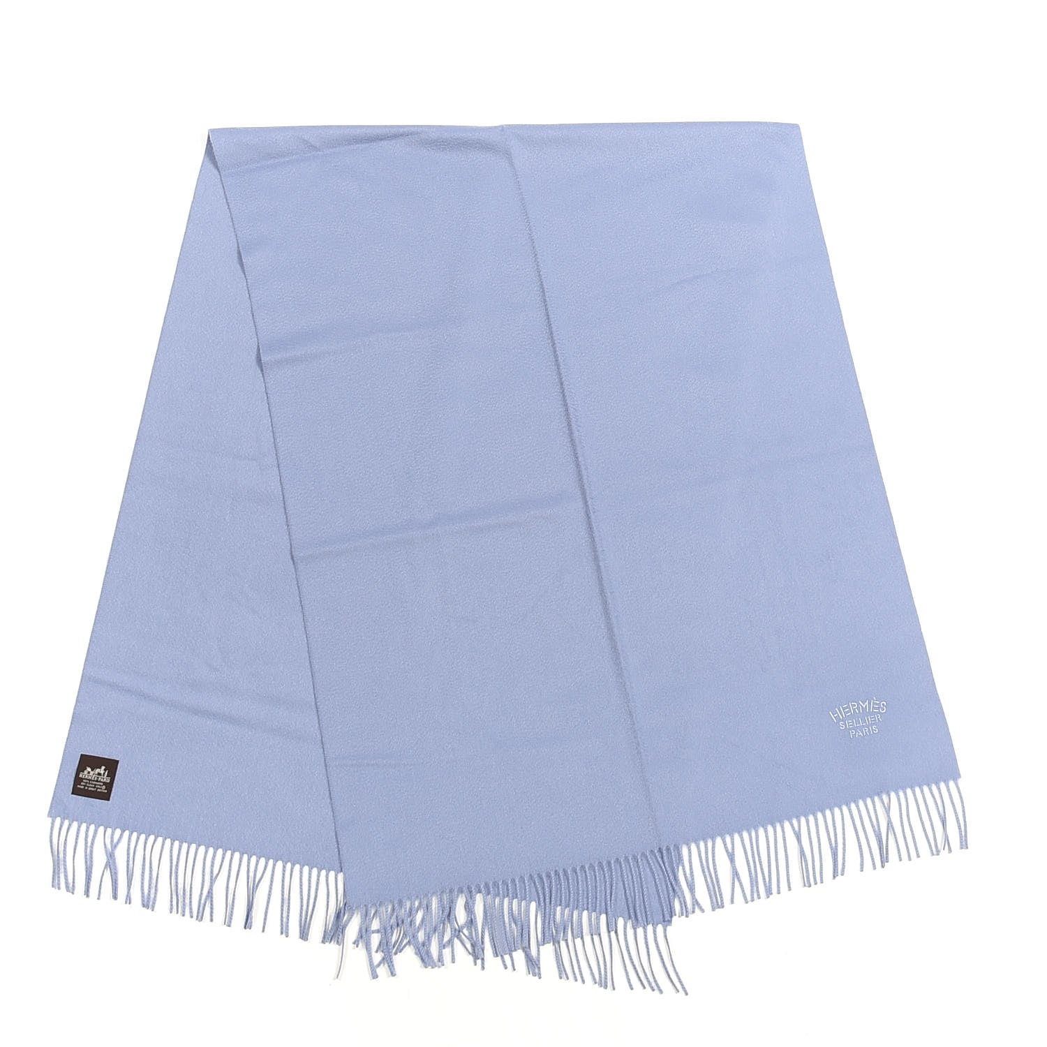 Hermes Cashmere Broderie Scarf Chambray 2 of 4