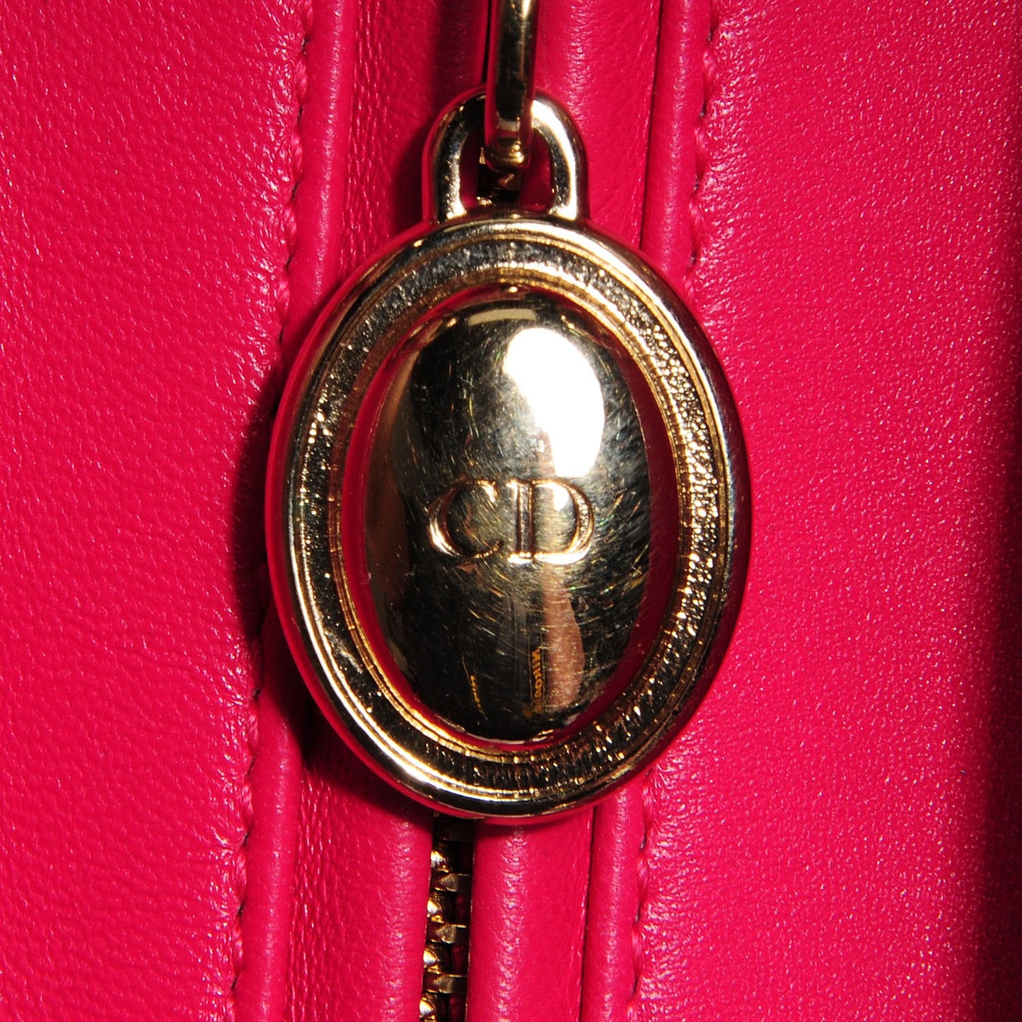 Lambskin Cannage Medium Lady Dior Hot Pink