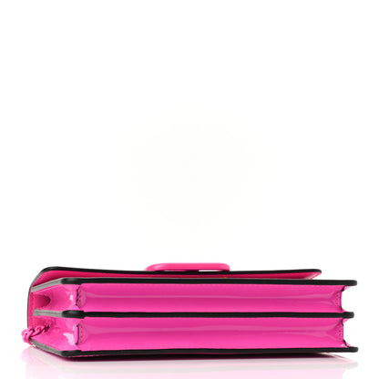Valentino Garavani Patent Monochrome Vlogo Plaque Fold Over Wallet On Chain Pink PP 4 of 9