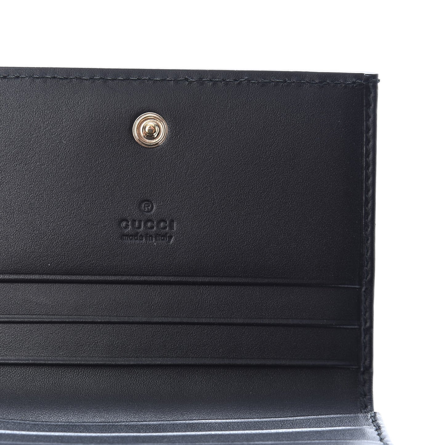 Guccissima Signature Bowy Card Case Wallet Black