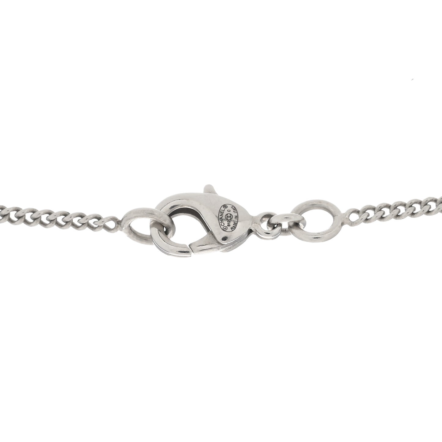 Resin CC Drop Necklace Silver Blue