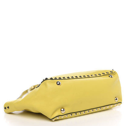 Valentino Garavani Vitello Small Rockstud Tote Water Yellow 4 of 12