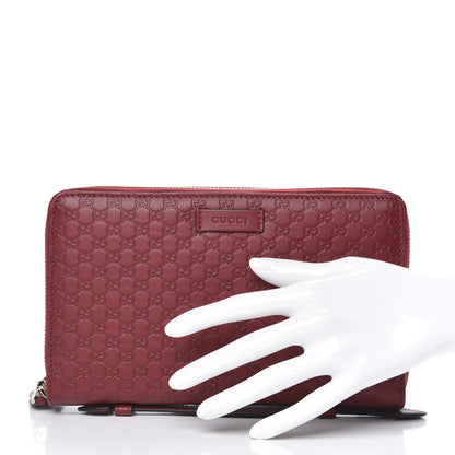 Gucci Microguccissima Zip Around Top Handle Travel Wallet Red 2 of 7