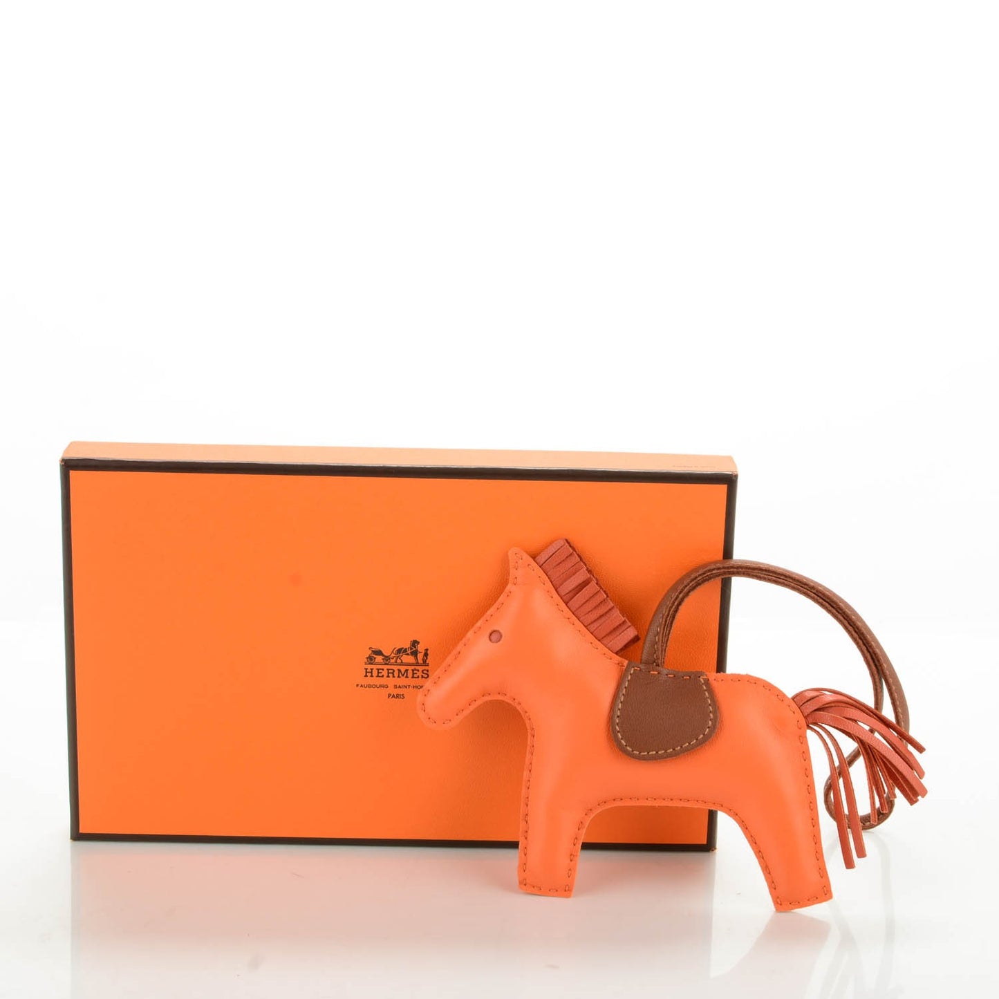 Milo Lambskin Grigri Rodeo Horse Bag Charm MM Feu Cornaline Fauve