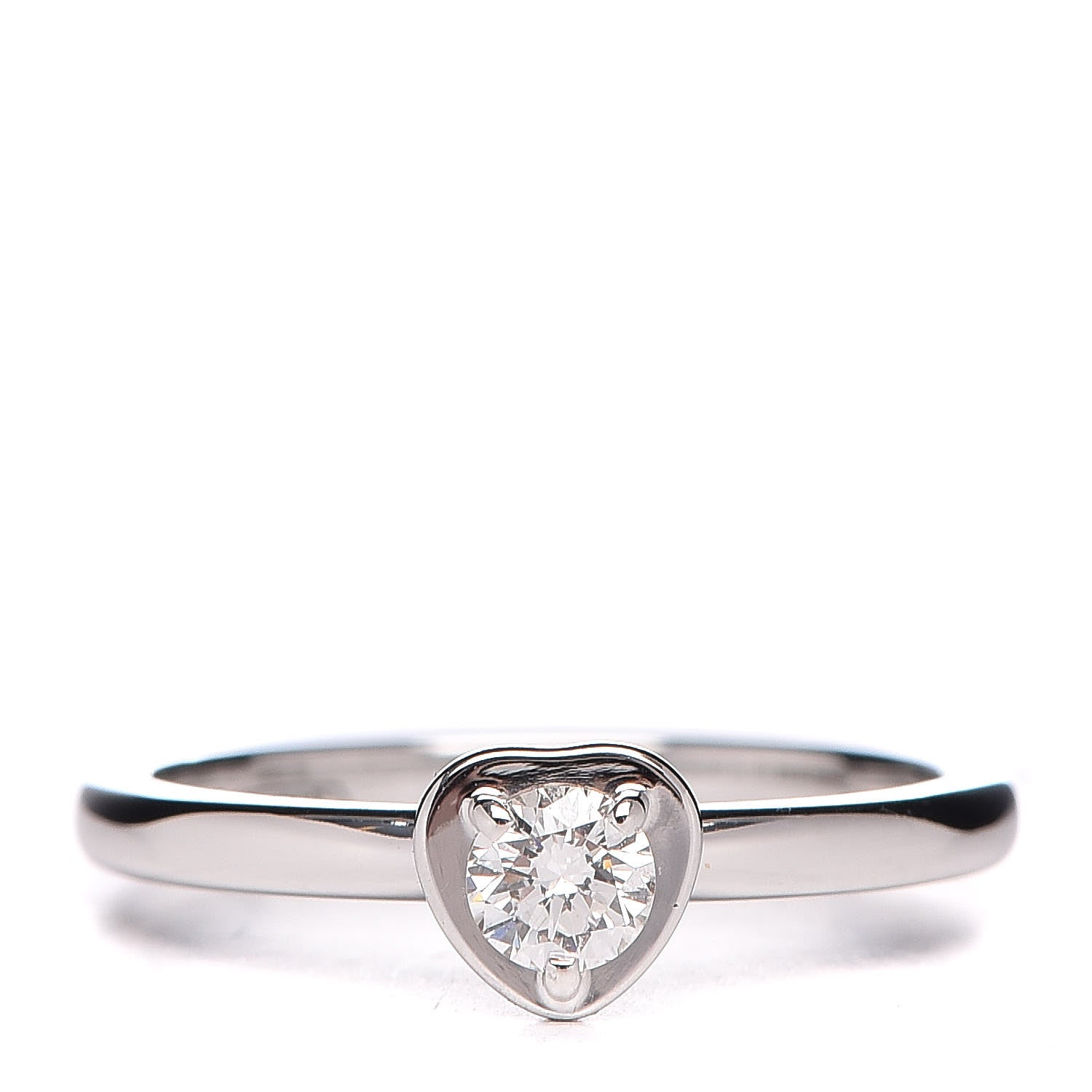 Cartier 18K White Gold Diamond D'Amour Heart Ring 47 4 1 of 7