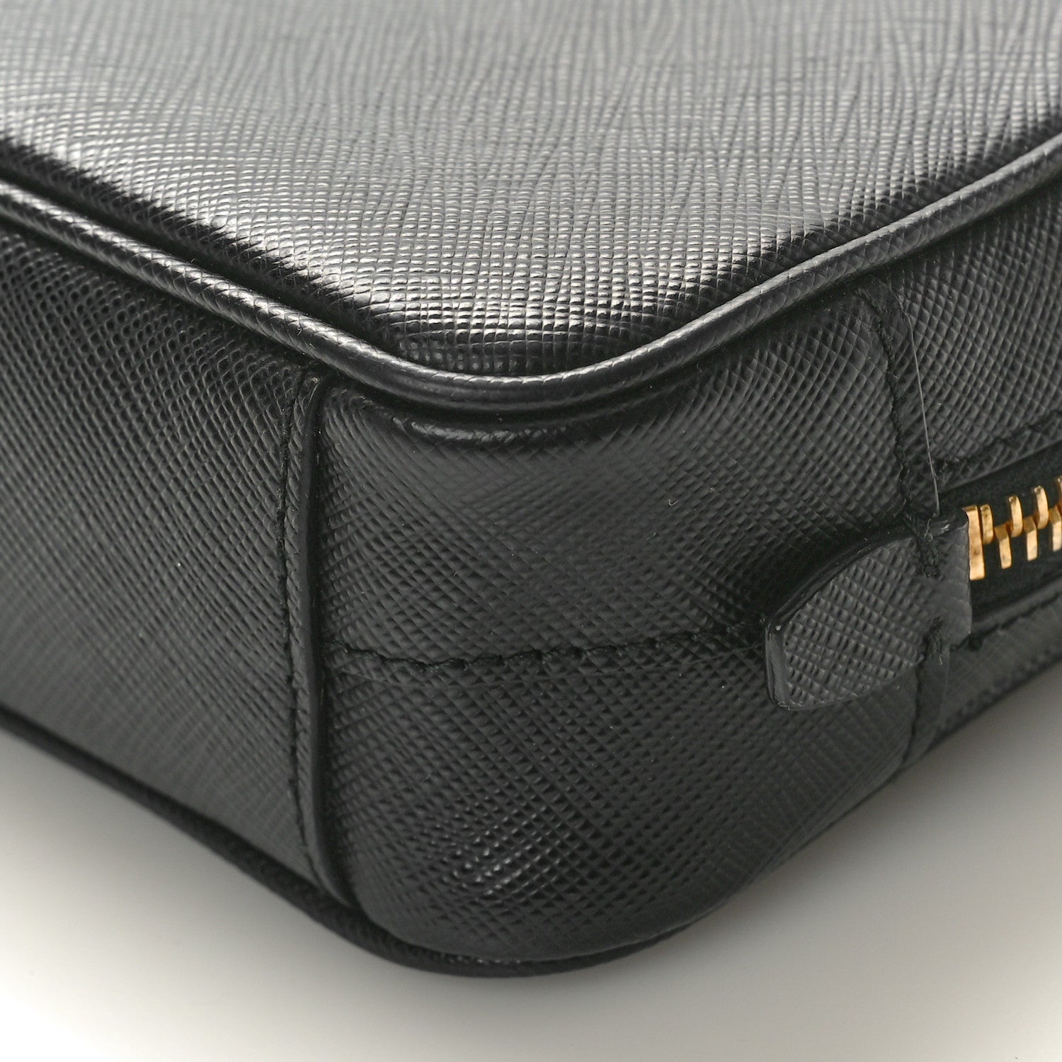 Prada Vitello Daino Medium Double Zip Shoulder Bag Black 9 of 9
