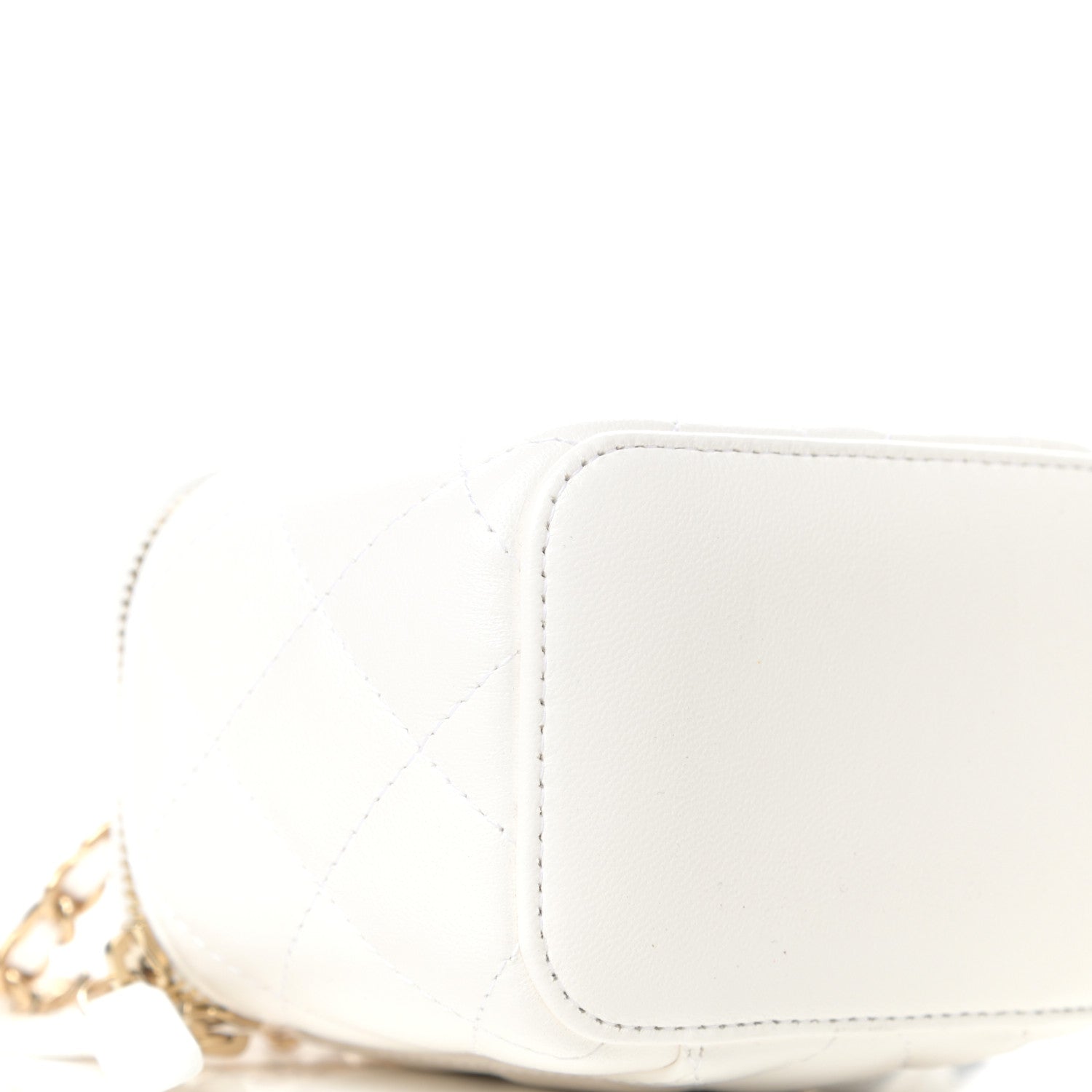 Chanel Lambskin Quilted Small Camellia Bow Vanity Case With Chain White 8 of 10